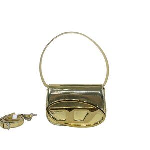 Diesel Gold Simple Brand Logo Shoulder Bag